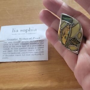 Lia Sophia Green and Yellow Mother Of Pearl Pendant